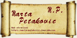 Marta Petaković vizit kartica